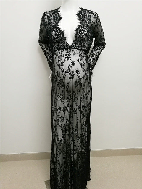 Maternity Gown Lace Fancy Summer Pregnant Dress
